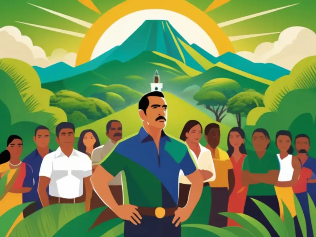 Francisco Morazán lidera sueño de Centroamérica unida, rodeado de diversidad y esperanza en paisajes icónicos