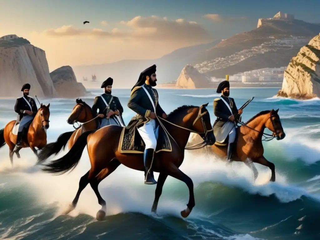 Tariq bin Ziyad lidera a sus tropas en la Conquista de Gibraltar