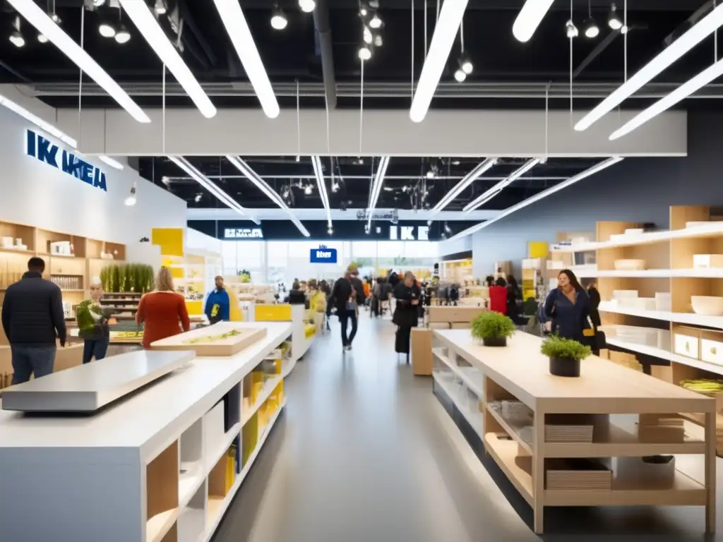 En la tienda IKEA, la luz natural ilumina el espacio, resaltando el diseño innovador y eficiente