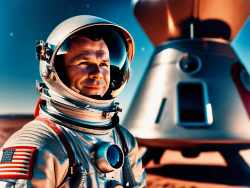 Exploración espacial: Yuri Gagarin frente a Vostok 1 Yuri Gagarin en su traje espacial, junto a la nave Vostok 1 y la Tierra de fondo