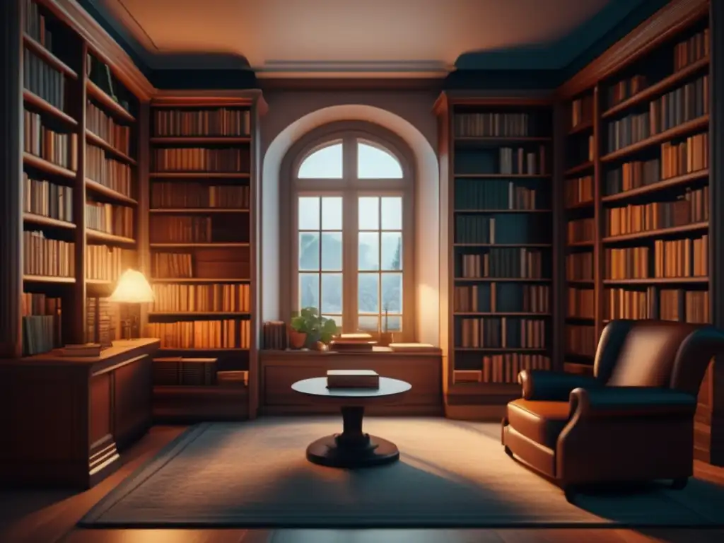 En la tranquila y acogedora biblioteca de Sergei Bulgakov, la luz natural ilumina sus estanterías repletas de libros de teología y filosofía