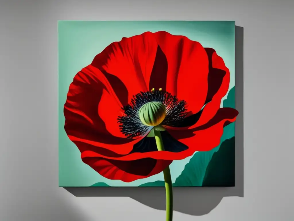 Una fotografía de alta resolución y ultra detallada de la icónica pintura 'Red Poppy No