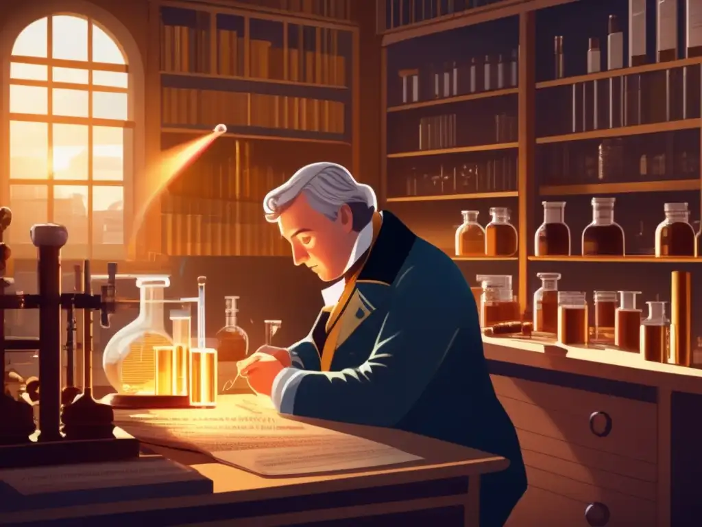 En la ilustración, Edward Jenner examina la vacuna contra la viruela en su laboratorio al amanecer