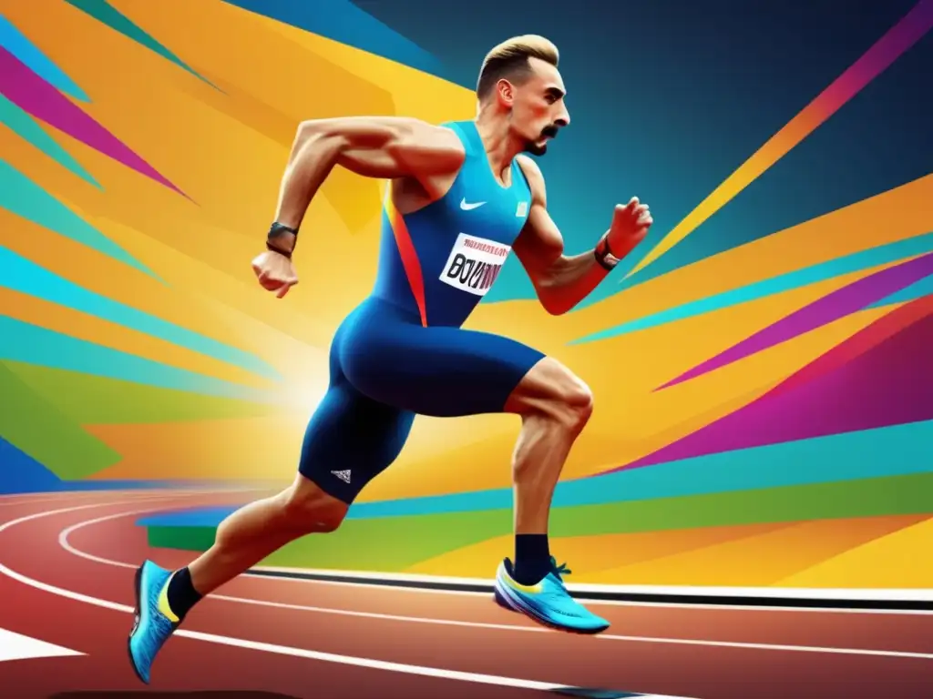 Valery Borzov corriendo con determinación en los Juegos Olímpicos, capturando la intensidad y la emoción de su carrera olímpica