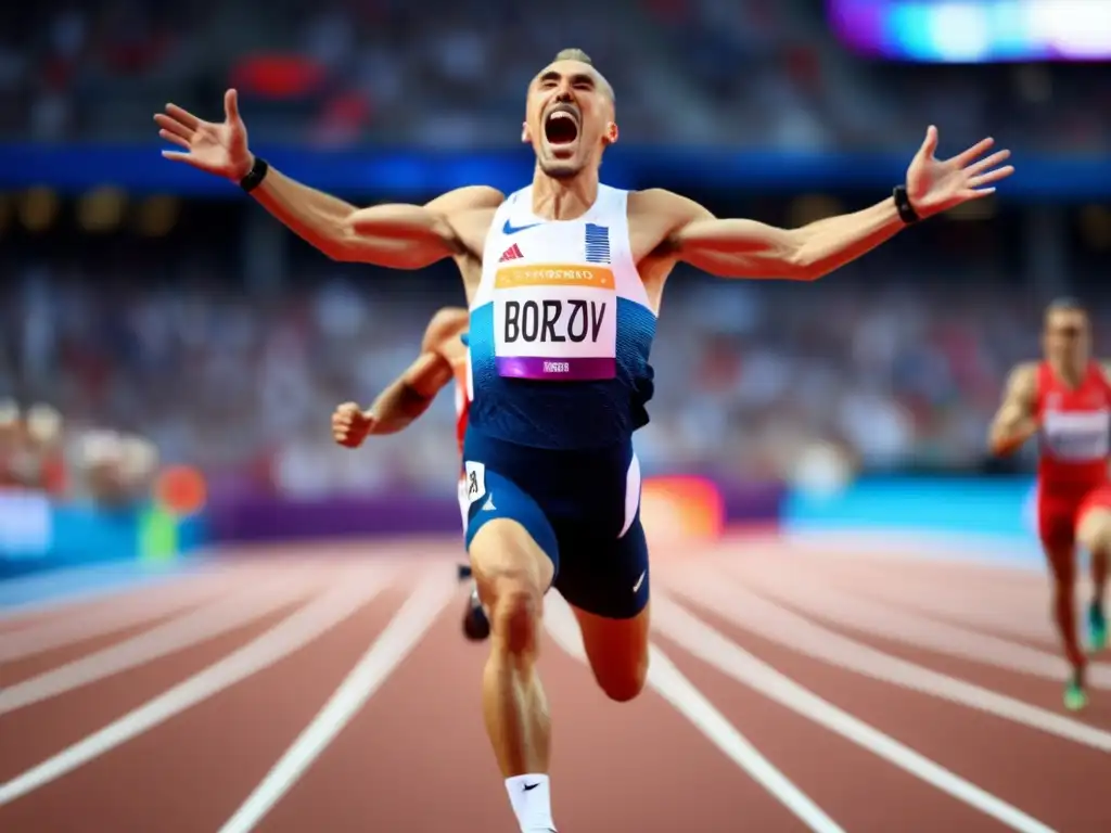 Valery Borzov cruza la meta en una imagen de alta resolución, capturando su victoria olímpica