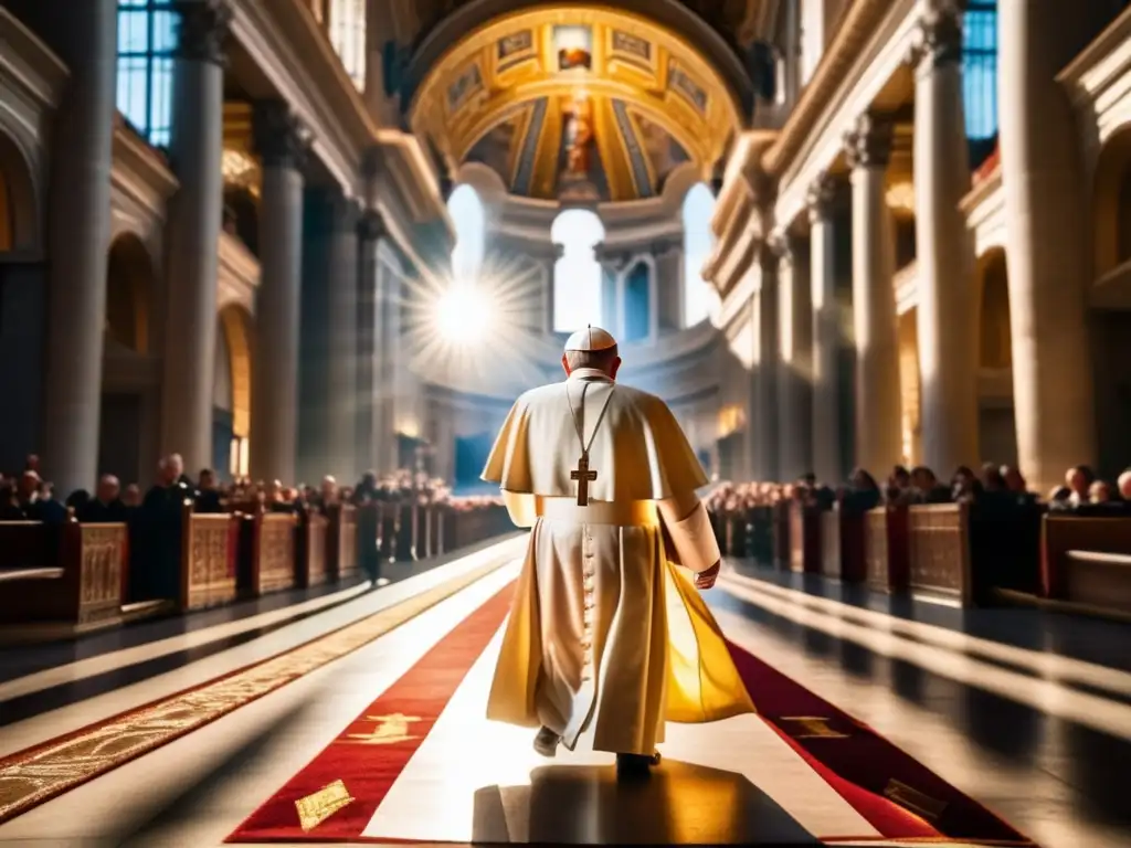 Majestuosa bendición del Papa Juan XXIII en el Vaticano El Papa Juan XXIII en el Vaticano, rodeado de grandiosidad religiosa