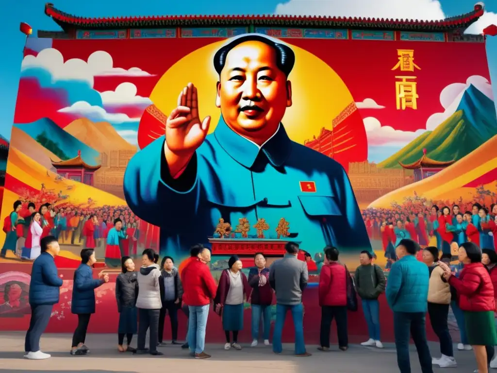Un vibrante debate sobre filosofía y revolución en China frente a un mural de Mao TseTung