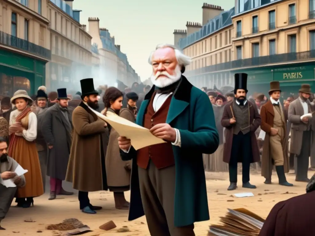 Victor Hugo lucha social literatura - Arte digital moderno de alta resolución